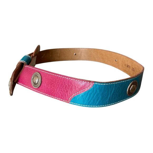 Ginnie Johansen Vintage Multicolor Belt silver stone Studded small 23 main image 5
